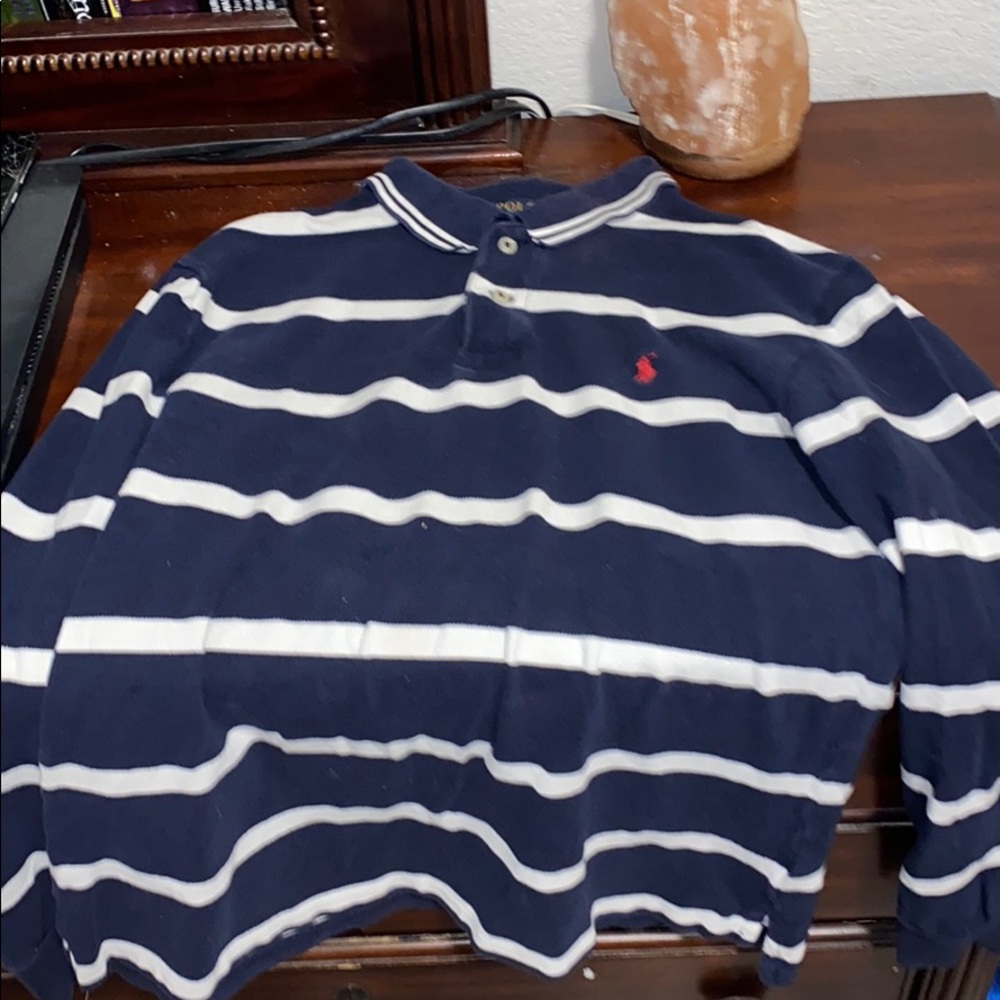 Blue and white striped Polo by Ralph Lauren